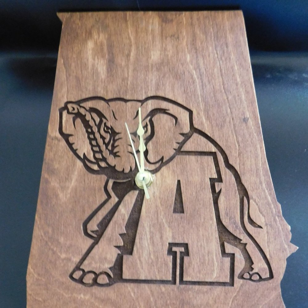 University of Alabama Handmade Wood Wall Clock